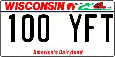 WI license plate 100YFT