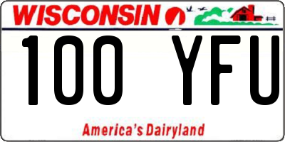 WI license plate 100YFU