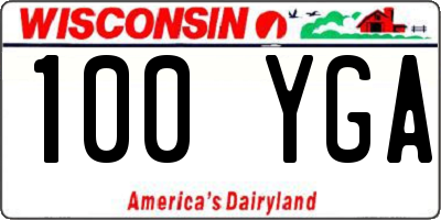 WI license plate 100YGA