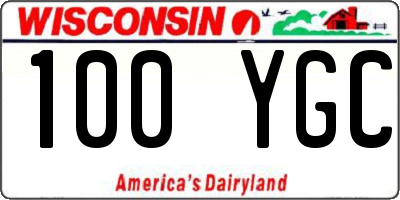 WI license plate 100YGC