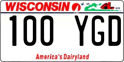 WI license plate 100YGD