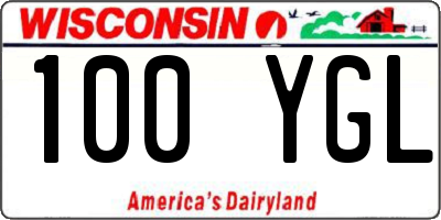WI license plate 100YGL