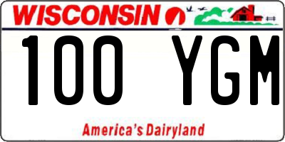 WI license plate 100YGM