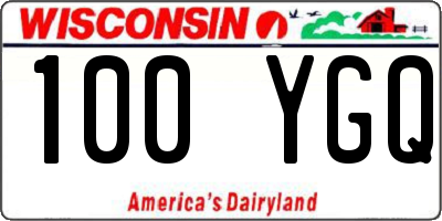 WI license plate 100YGQ