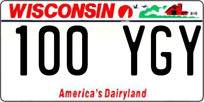WI license plate 100YGY