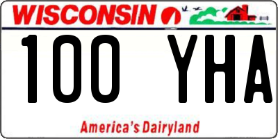 WI license plate 100YHA