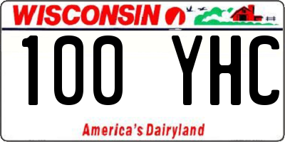 WI license plate 100YHC