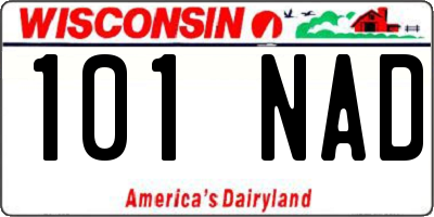 WI license plate 101NAD