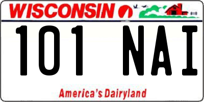 WI license plate 101NAI