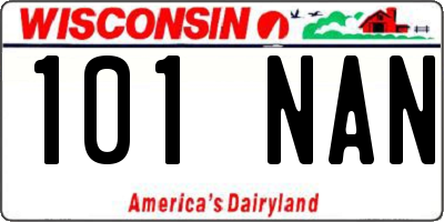 WI license plate 101NAN