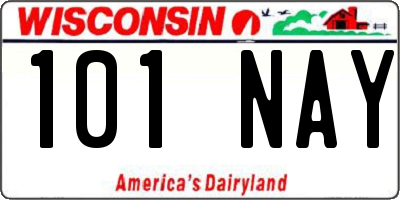 WI license plate 101NAY