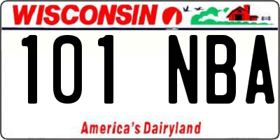 WI license plate 101NBA