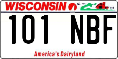 WI license plate 101NBF