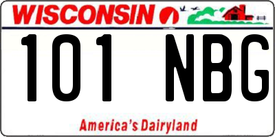 WI license plate 101NBG