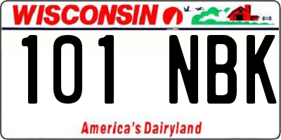 WI license plate 101NBK