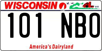 WI license plate 101NBO