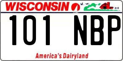 WI license plate 101NBP
