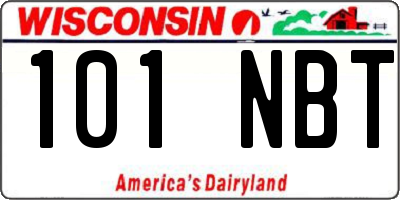 WI license plate 101NBT