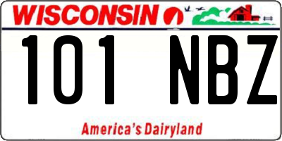 WI license plate 101NBZ