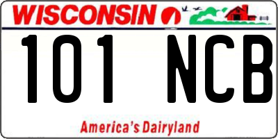 WI license plate 101NCB