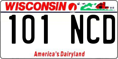 WI license plate 101NCD