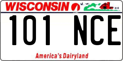 WI license plate 101NCE