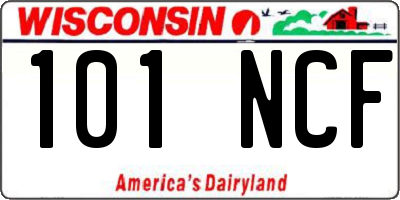 WI license plate 101NCF