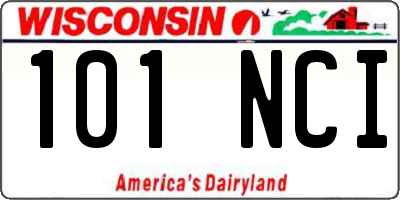 WI license plate 101NCI