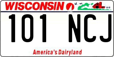 WI license plate 101NCJ