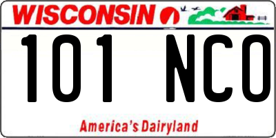 WI license plate 101NCO