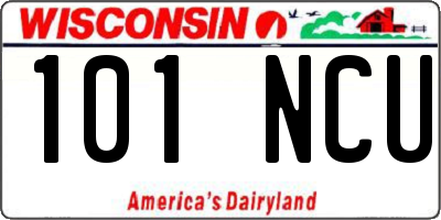WI license plate 101NCU