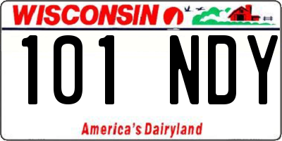 WI license plate 101NDY