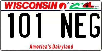 WI license plate 101NEG