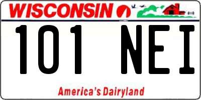 WI license plate 101NEI