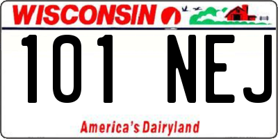 WI license plate 101NEJ