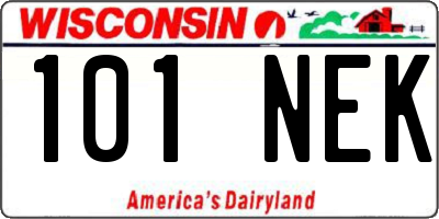 WI license plate 101NEK
