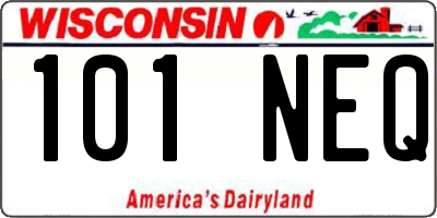 WI license plate 101NEQ