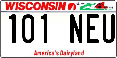 WI license plate 101NEU