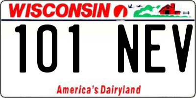 WI license plate 101NEV