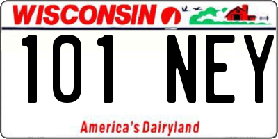 WI license plate 101NEY