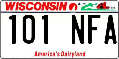 WI license plate 101NFA