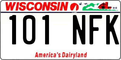 WI license plate 101NFK