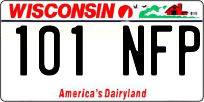 WI license plate 101NFP