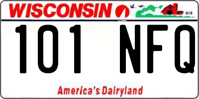 WI license plate 101NFQ