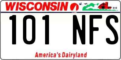 WI license plate 101NFS