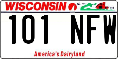 WI license plate 101NFW