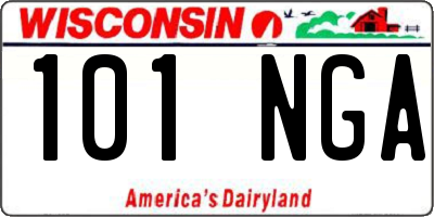 WI license plate 101NGA