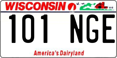 WI license plate 101NGE