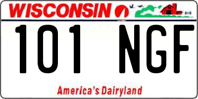 WI license plate 101NGF