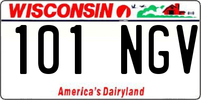 WI license plate 101NGV